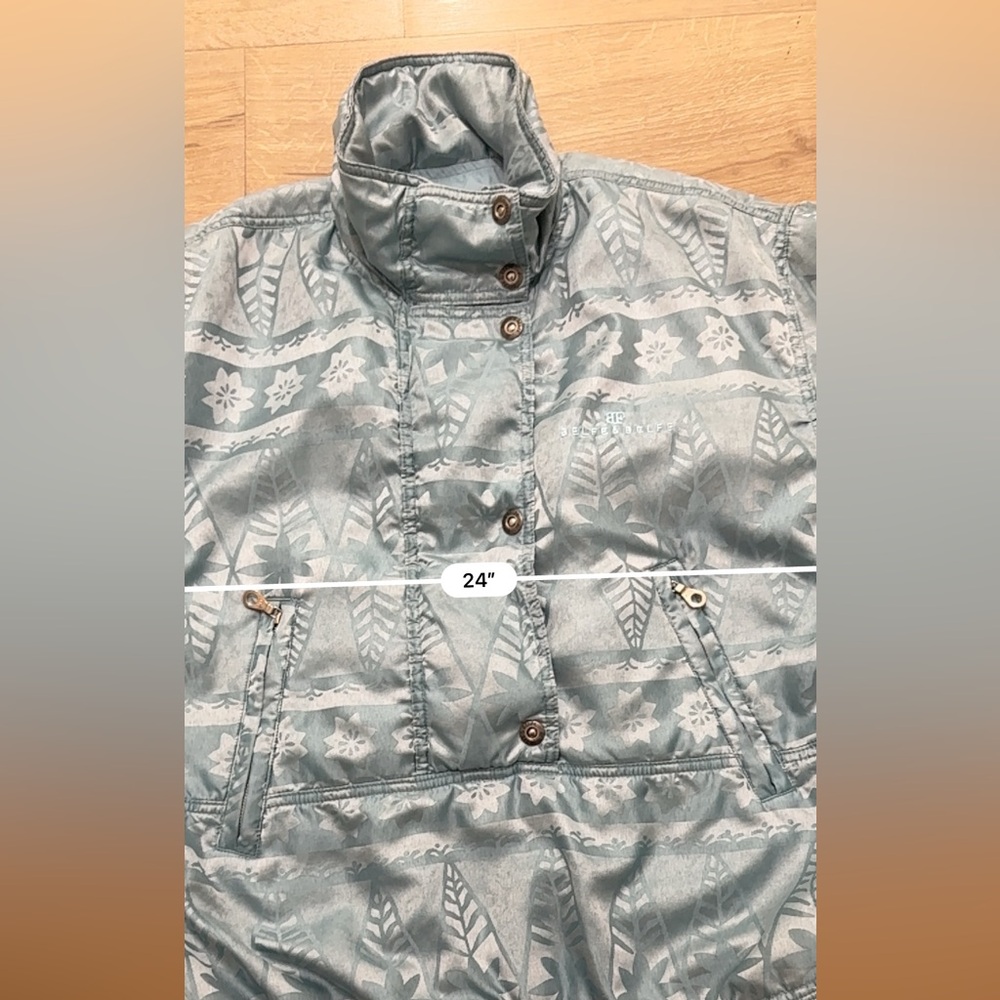 Vintage 90s Belfe & Belfe Popover Snowflake winter blue silky puffy Ski Jacket - Picture 10 of 13